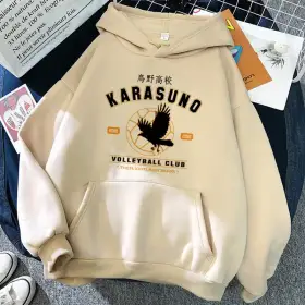 90s Japanese Anime Haikyuu Hoodies Women Funny Karasuno Fly High Graphic Streetwear Winter Warm Fashion Male Sweatshirts Unisex