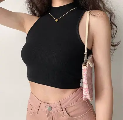New Summer Special Plain Free Size  Sleeveless Croup T shirt For Women