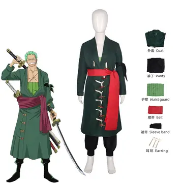 Fantasia Wano Country Roronoa Of Zoro Cosplay Kimono Anime Pirate Disfraz Costume children Male Halloween Carnival Party Clothes