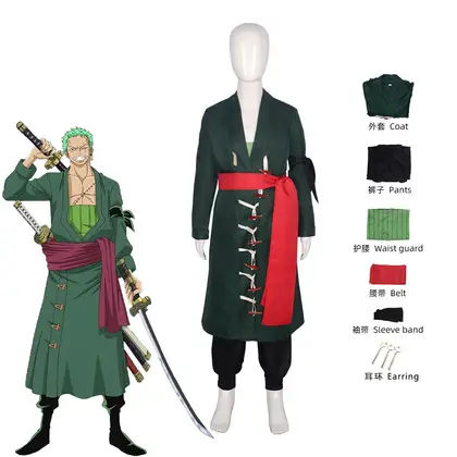 Fantasia Wano Country Roronoa Of Zoro Cosplay Kimono Anime Pirate Disfraz Costume children Male Halloween Carnival Party Clothes