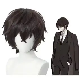 High Quality Dazai Osamu Cosplay Wig Anime Bungo Stray Dogs Cosplay Short Brown Heat Resistant Synthetic Hair