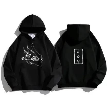 Hot Anime Chainsaw Man Hayakawa Aki Fox Devil Kon Graphic Printed Hooded Men Women 2D Hoodies Casual Sweatshirt Harajuku Streetw
