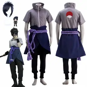 Uchiha Sasuke Cosplay Costume Anime Daiyoji Ninkai Taisen Uchiha Sasuke Tops Pants wig suits Halloween Costume Men