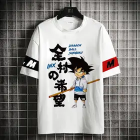 2026 Men's T-shirt High Quality Dragon Ball Wukong Short Sleeved Men's T-shirt Oversized Clothing Super Saiyan Trendy Anime Top