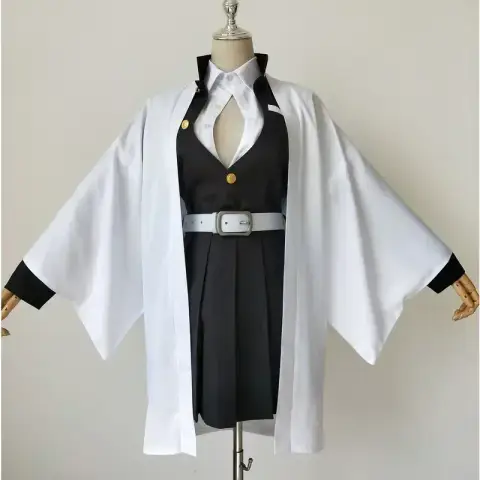2025 Halloween Volwassen Kids Demon Slayer Kimetsu No Yaiba Anime Kimono Kanroji Mitsuri Cosplay Full Set Pruik Halloween