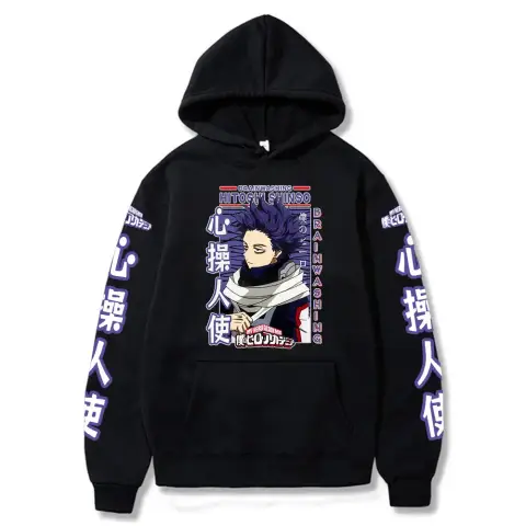 Harajuku Anime My Hero Academia Hitoshi Shinsou Cartoon Men Hoodies Boku No Hero Academia Unisex Long Sleeve Winter Sweatshirts