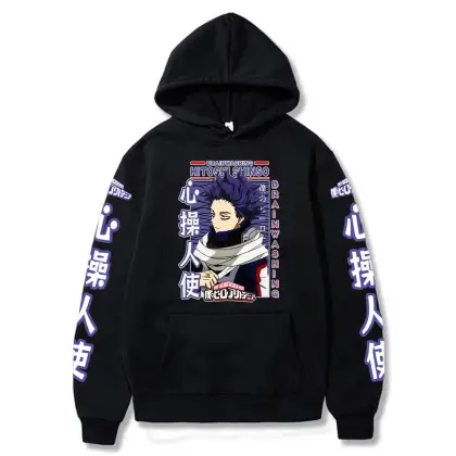 Harajuku Anime My Hero Academia Hitoshi Shinsou Cartoon Men Hoodies Boku No Hero Academia Unisex Long Sleeve Winter Sweatshirts