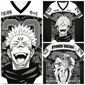 Latest Jujutsu Kaisen Jerseys for Boys, Girls, and Children; American Football Uniforms; Anime Merchandise; Short-sleeved Shirts