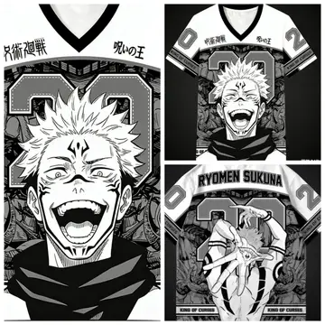 Latest Jujutsu Kaisen Jerseys for Boys, Girls, and Children; American Football Uniforms; Anime Merchandise; Short-sleeved Shirts