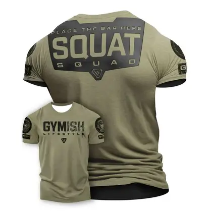 Hot selling summer men's gym training letter printed polyester micro elastic breathable round neck T-shirt outdoor sports top
