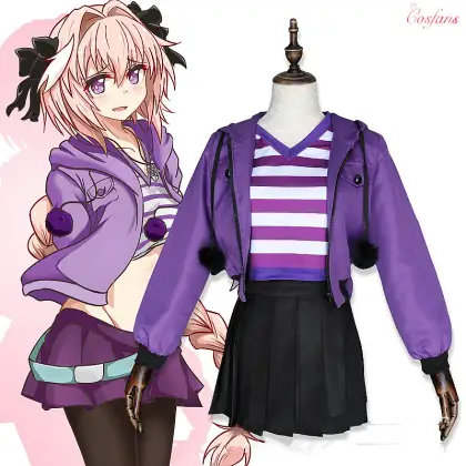 Anime Fat-e Gra-nd Order Cosplay Fat-e Apocrypha Cosplay Costume Black Rider Servant Astolfo Cosplay Costume Full Set