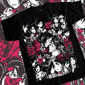 Hot-Blooded Anime Attack on Titan Eren and Mikasa O-Neck Cotton Print T-shirt Men Women Summer Tee Loose Casual Oversized Top