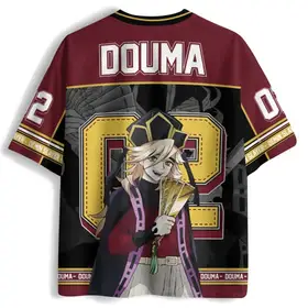 2026 New Demon Slayer Douma  Anime Number Jersey Oversize Tops Tees Retro Style  Baseball Hockey Outfit T-shirt
