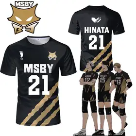 Haikyuu MSBY Black Jackal Jersey Japanese Anime Cosplay Tops Volleyball Uniforms for Men and Women Breathable Kid's T Shirts