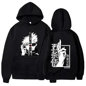 Gojo Satoru Anime Sweatshirt - Graphic Print Hoodie, Long Sleeve, Casual Pullover for Men & Women