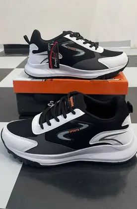 Branded Black and White mix Shoes For Men