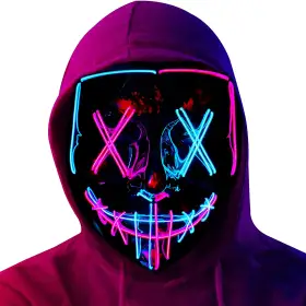 Halloween Mask LED Light up Mask Scary mask for Festival Cosplay Halloween Costume Masquerade Parties,Carnival,