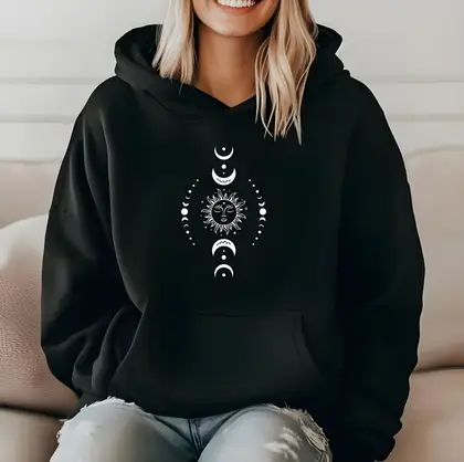 Sun and moon dreamcatcher hoodie for women