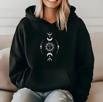 Sun and moon dreamcatcher hoodie for women