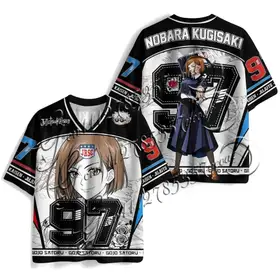 2026 New Bandai Japanese Anime Jujutsu Kaisen Nobara Kugisaki #97 American Football Jersey 2025 Black White Anime Streetwear