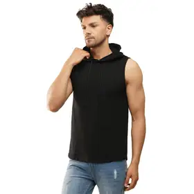 Sleeveless Gym Cotton Hoodie for Men Set of 3