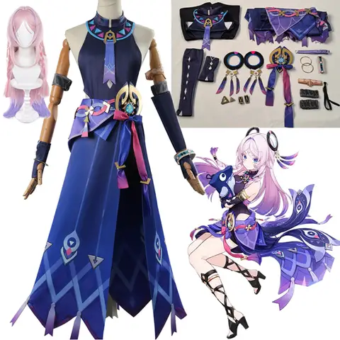 Citlali Cosplay Costume Genshin Impact Citlali Dress Suit Outfit Citlali Uniform With Headwear Full Set Role Playing Suit
