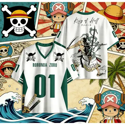 2026 One Piece Luffy Football Jersey T-shirt Kids Football Special Jersey Men's/Women's Quick-Drying Breathable Sweatshirt