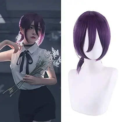 Reze Cosplay Wig Anime  Wig Anime Costume Cosplay Wig Costume Purple Ponytail HairParty Hair