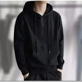 Latest Plain Black Hoodie For Men
