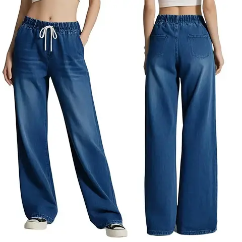 Ladies Summer Loose Comfortable Breathable Denim jeans pant / PZ