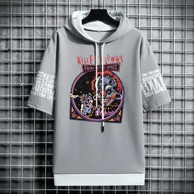 Luxury t shirt for men clothing oversized streetwear Hoodies korea 반팔티 Casual hat t-shirt print graphic tshirt anime sports gym hoodie