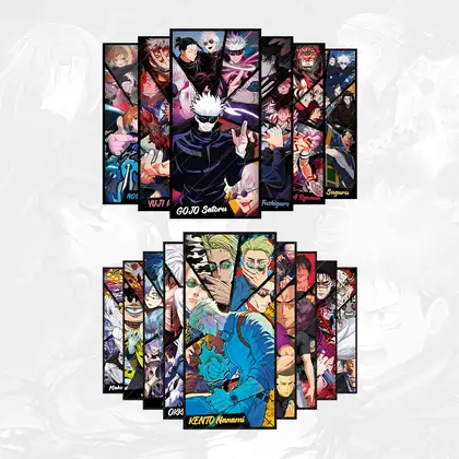 Jujutsu Kaisen Anime Series Gojo Satoru Sukuna Itadori Geto Suguru Megumi Nobara Toji Fushiguro Nanami Yuta Todo Mahito Jogo Hanami Choso Mahoraga Set of 15 Poster