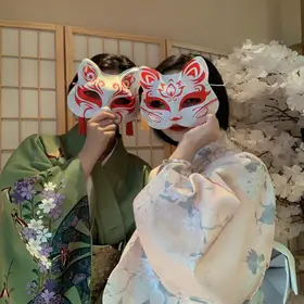 Women'S Fox Japanese Style Half Face Diy Retro for Cosplay Event Costume Party Themed Gatherings
