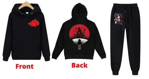 Itachi Anime Combo Printed Hoodie And Trouser For Men And Women