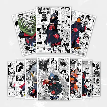 Naruto Anime Akatsuki Poster Set Pain Yahiko Uchiha Itachi Tobi Obito And Many More Manga Panel Background Set Of 10 For Decor And Gift