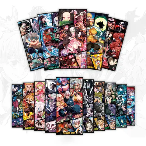 Demon Slayer Anime Poster 15 Set Nezuko Tanjiro Zenitsu Inosuke Hashira Giyu Rengoku Shinobu Mitsuri Uzui Muzan Collectible