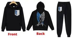 Attack On Titan Anime Combo Printed Hoodie And Trouser For Men And Women