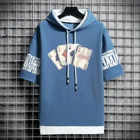 HOT T Shirt for Men Clothing Streetwear Hoodies Korea 반팔티 Casual Hat T-shirt Print Graphic Tshirt Anime Sports Gym Oversized Hoodie