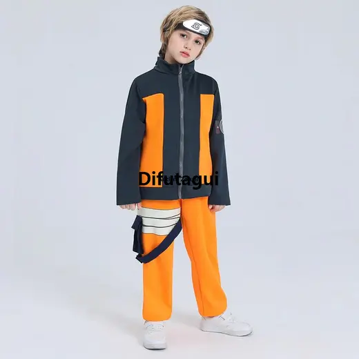 Difutagui Children Clothes Sets Boys Anime Ninja Naruto Anime Cosplay Costumes Portable Kids Fancy-dress Halloween Carnvial Dress-up Party Outfit