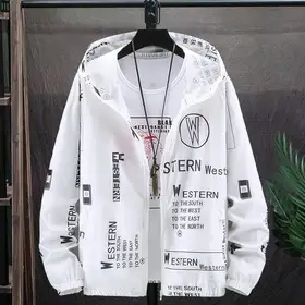 2024 spring summer new sun protective clothing men's casual hooded windbreaker jacket men's summer thin sun-protective clothing men's and women's trend