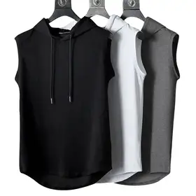 Cotton Sleveless Hooded Gymwear For Men- Pack Of 3 - Fashion | Sleeveless Sando For Men | Hooded Sando For Men |