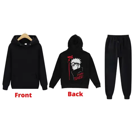 Anime Combo Printed Hoodie And Trouser For Men And Women