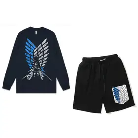 Attack On Titan Combo Printed Full T-Shirt And Half Pant For Men And Women