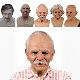 for Adults Non-toxic Realistic Eye Costume Party Face Cover Party Supplies Carnival Party Masquerade Old Man Cosplay Props Halloween Decoration