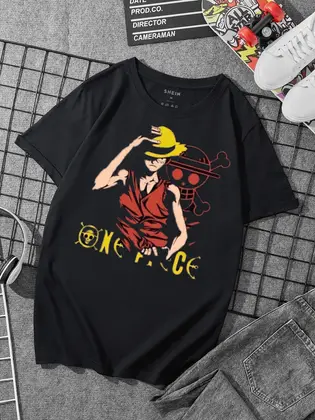 Luffy Anime Printed T-Shirt For Men And Women