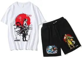 Joro Anime Combo Printed T-Shirt And Half Pant For Men And Women